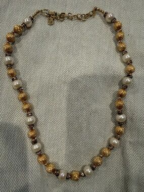 Christian Dior Gold and Pearl Beaded Necklace - Women's Jewelry